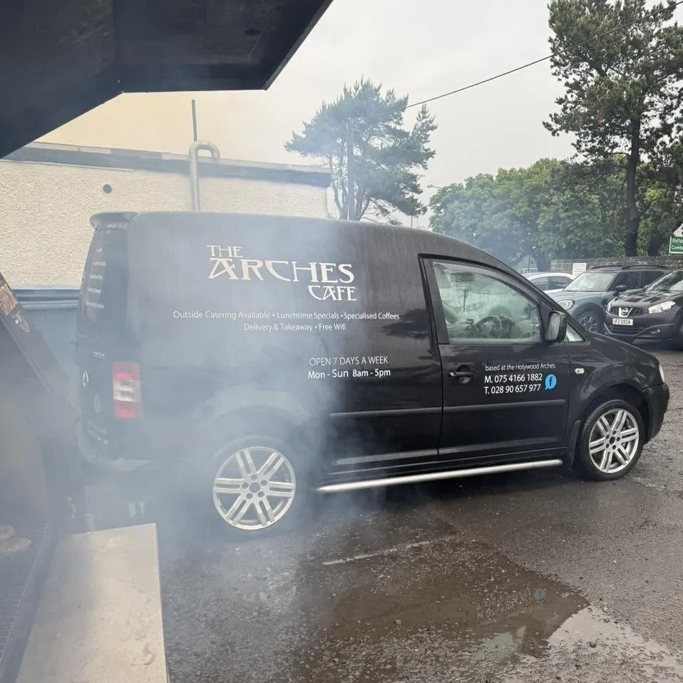 The Arches Café delivery van at Holywood Road